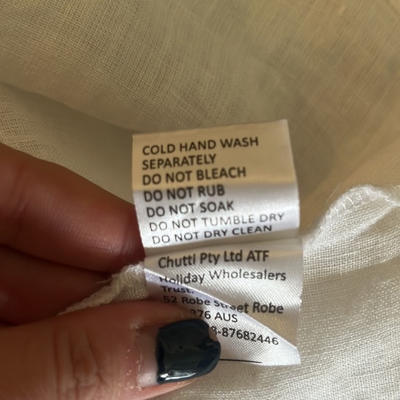 Sheer White Linen Dress Size L - Picture 4 of 7